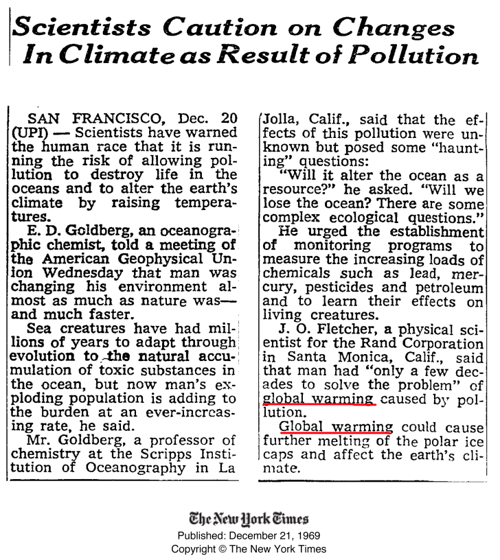 NYT global warming
