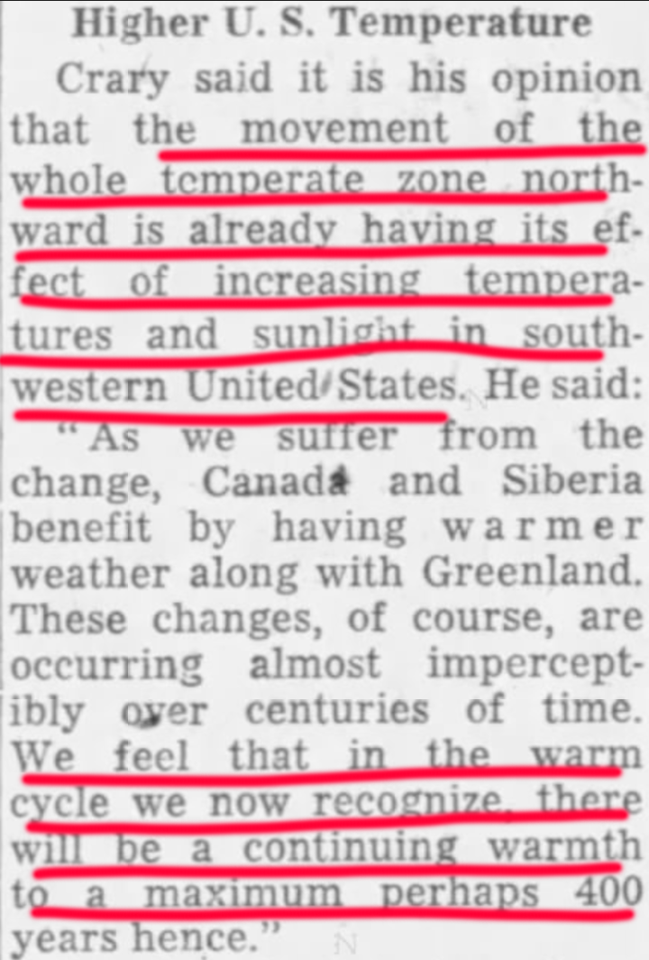 Arctic warming up — in 1955 — reports Chicago Tribune