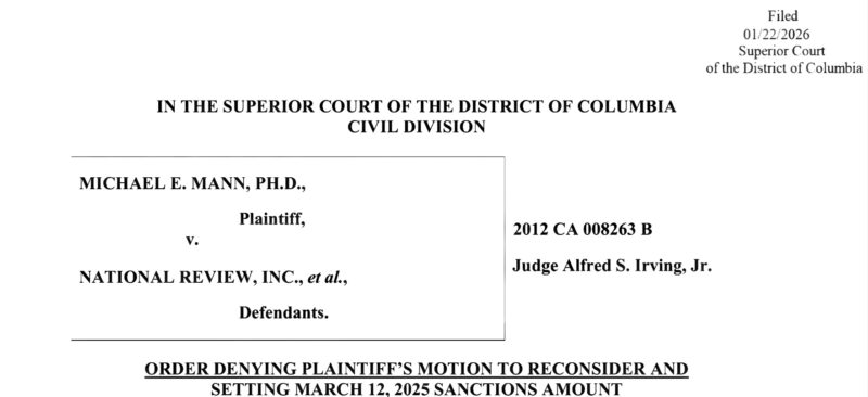 Image for the Tweet beginning: Mann – just sanctioned by