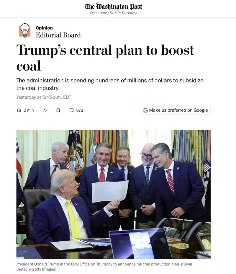 Image for the Tweet beginning: Sorry Washington Post editorial board,