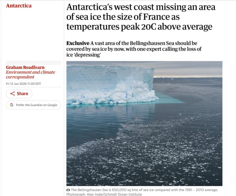 Image for the Tweet beginning: There's no "missing" sea ice