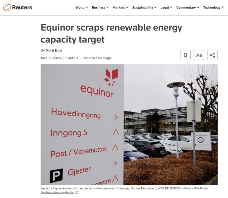Image for the Tweet beginning: Norway admits no way to