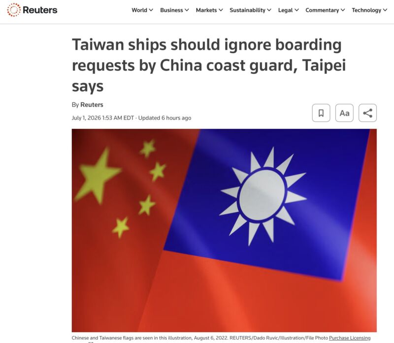 Image for the Tweet beginning: The flashpoint with Communist China