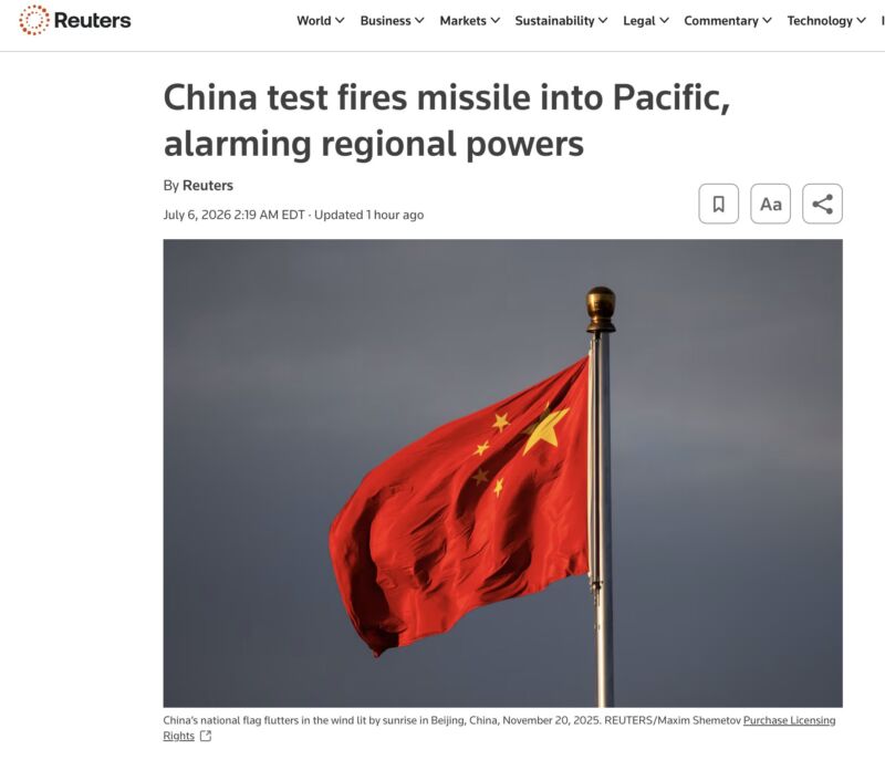 Image for the Tweet beginning: Communist China: What, me worried?