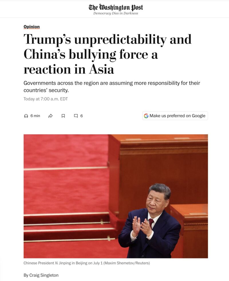 Image for the Tweet beginning: Communist China's aggression against its