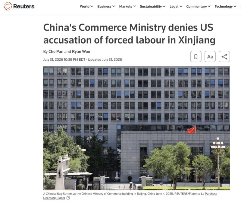 Image for the Tweet beginning: Lying Communist China denies, and