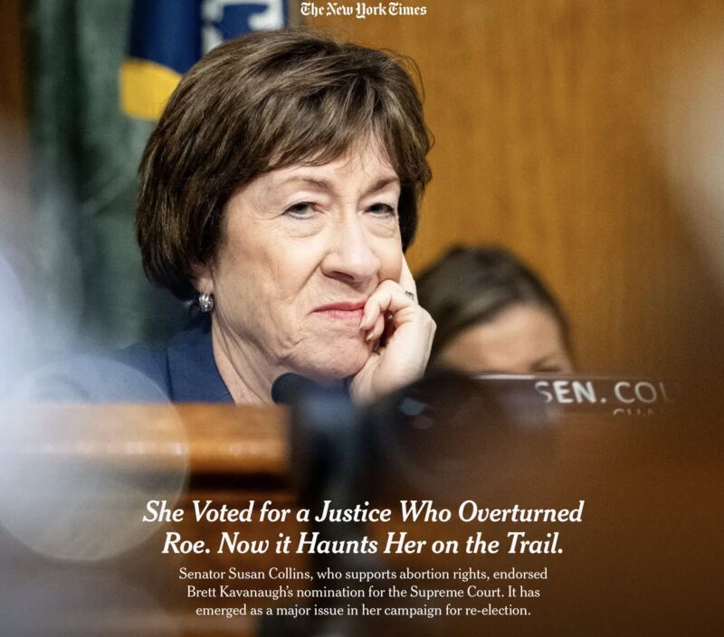 Image for the Tweet beginning: Maine communists troll @SenatorCollins over