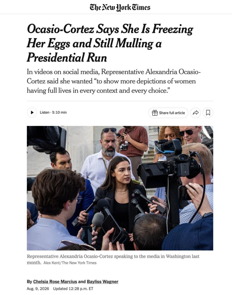 Image for the Tweet beginning: AOC drops Democratic Socialist pose