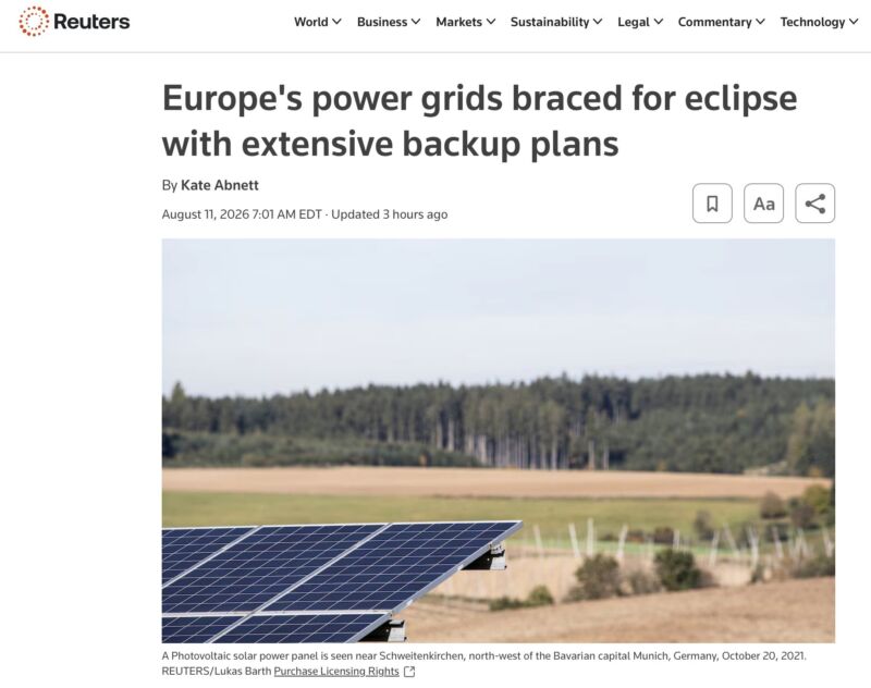 Image for the Tweet beginning: Europe has so much solar
