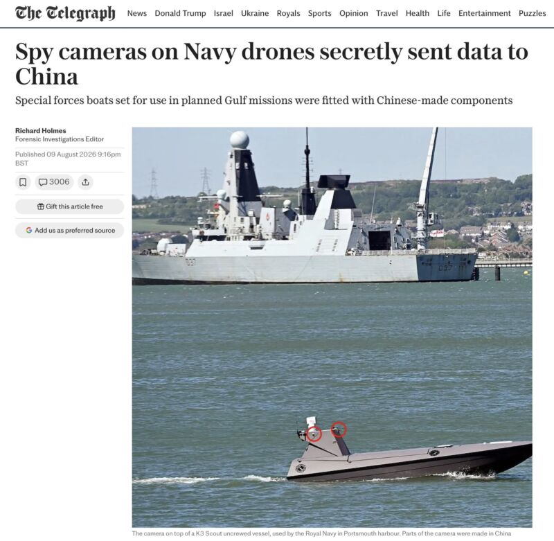 Image for the Tweet beginning: Royal Navy boats sending signals