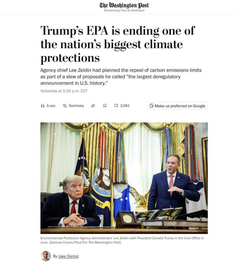 Image for the Tweet beginning: Sorry WaPo @jakespring, EPA power