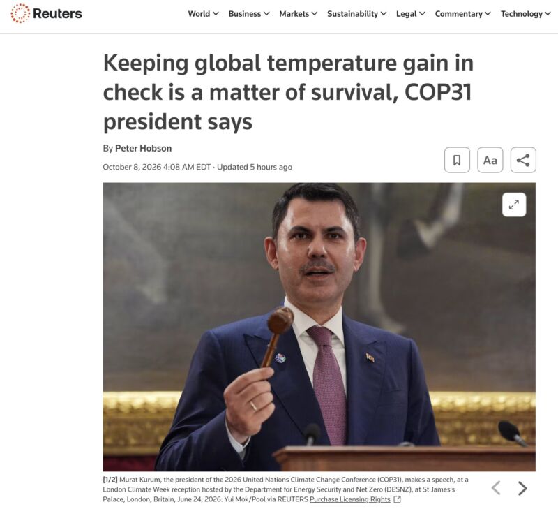 Image for the Tweet beginning: This year's climate clown convention